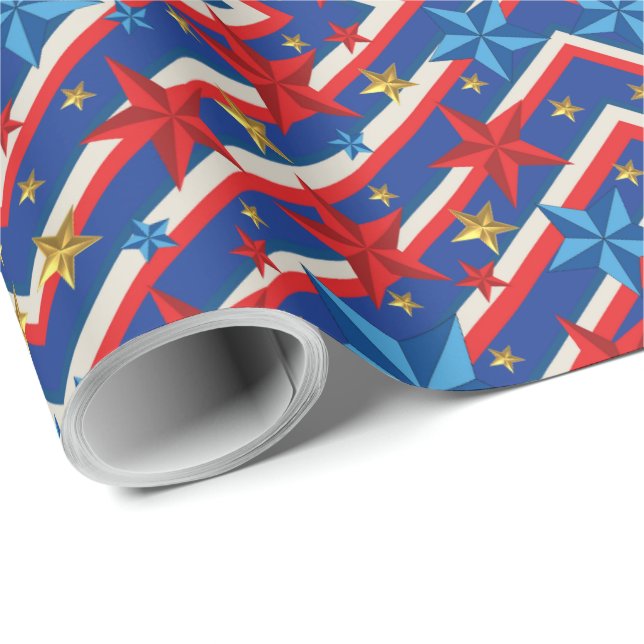 Patriotischer Arbeitstag Geschenkpapier (Rolleneckpunkt)