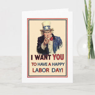 Patriotischer Arbeitstag, Vintager Uncle Sam Karte