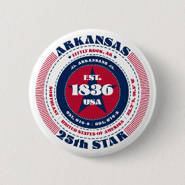 Patriotischer Arkansas-Kreis mit Staat-Details Button