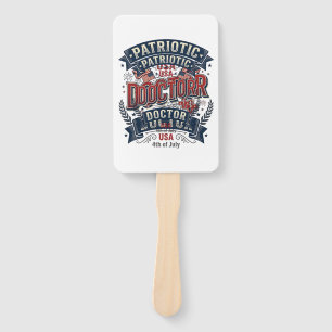 Patriotischer Arzt 4. Juli Vintage-Shirt-Design_ Fächer