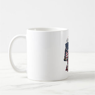 Patriotischer Aufbau USA Vintage Kaffeetasse