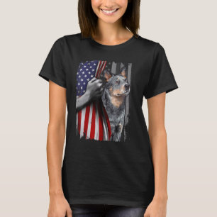 Patriotischer australischer Rinderhund Amerikanisc T-Shirt