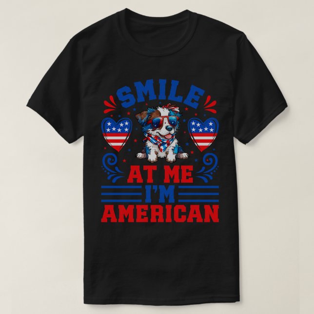 Patriotischer Australischer Schäferhund 1 T-Shirt (Design vorne)