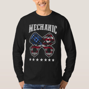 Patriotischer Automechaniker 4. Juli Amerikanische T-Shirt