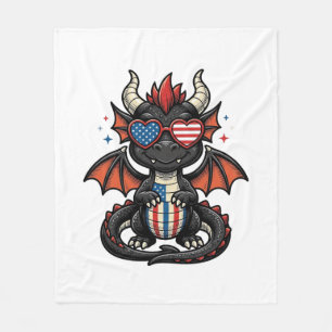 Patriotischer Baby-Drache Vintage-Vector-Shirt-Des Fleecedecke