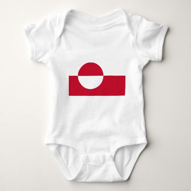 Patriotischer Babybodyanzug mit der Flagge Grönlan Baby Strampler (Vorderseite)
