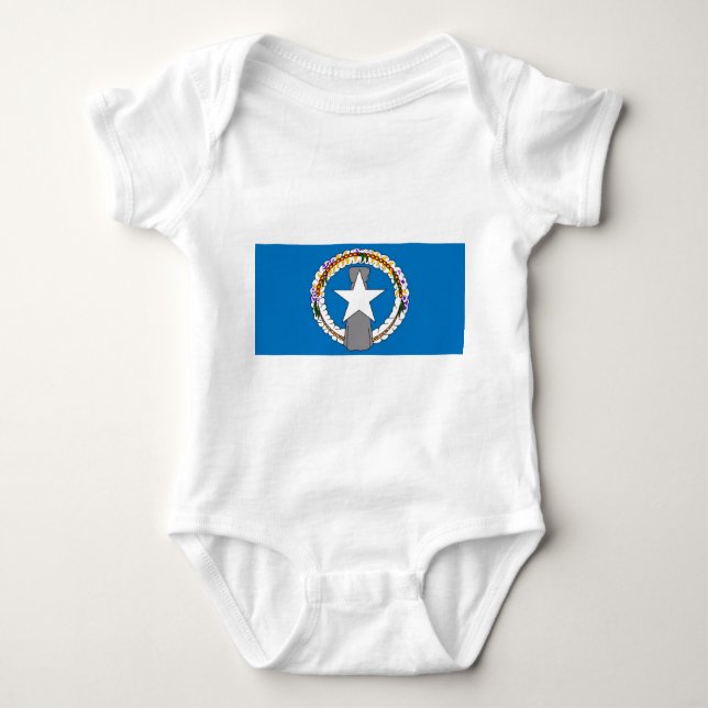 Patriotischer Babybodyanzug mit der Flagge Norther Baby Strampler (Vorderseite)