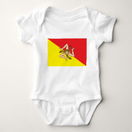 Patriotischer Babybodyanzug mit der Flagge Sizilie Baby Strampler