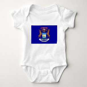 Patriotischer Babybodyanzug mit Fahne von Michigan Baby Strampler