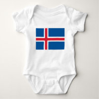 Patriotischer Babybodyanzug mit Flagge in Island