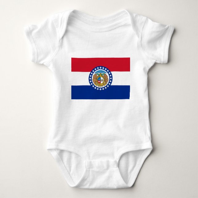 Patriotischer Babybodyanzug mit Flagge von Missour Baby Strampler (Vorderseite)