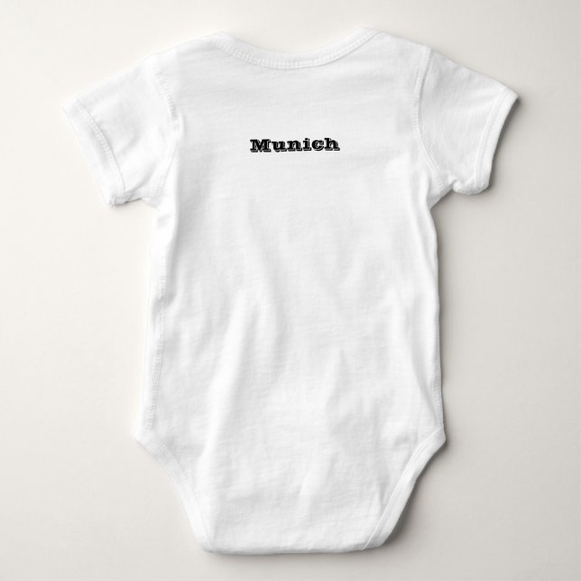 Patriotischer Babybodyanzug mit Münchner Flagge Baby Strampler (Rückseite)
