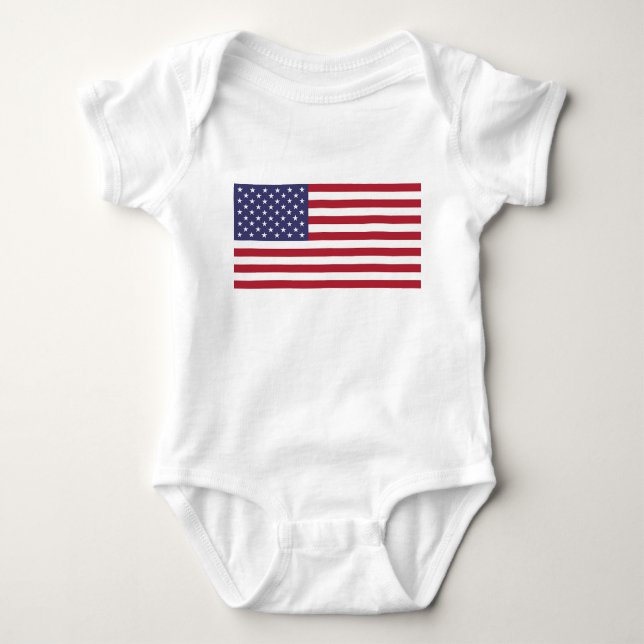 Patriotischer Babybodysuit mit Fahne aus den USA Baby Strampler (Vorderseite)