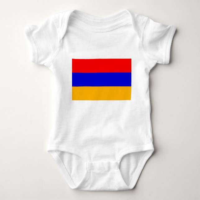 Patriotischer Babybodysuit mit Flagge Armenien Baby Strampler (Vorderseite)