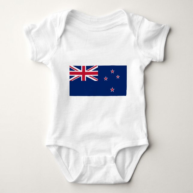 Patriotischer Babybodysuit mit Flagge in Neuseelan Baby Strampler (Vorderseite)