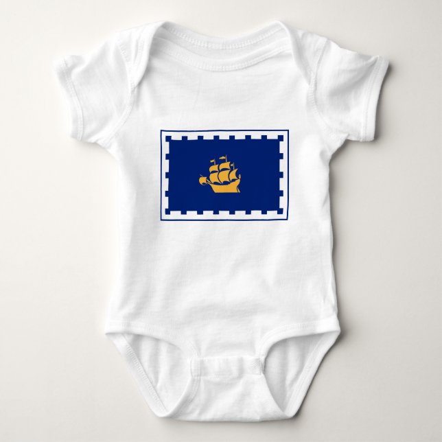 Patriotischer Babybodysuit mit Flagge in Quebec Ci Baby Strampler (Vorderseite)