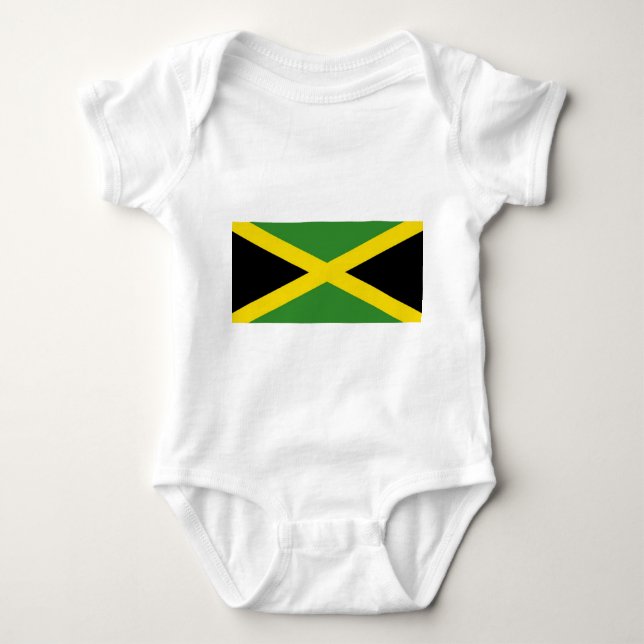 Patriotischer Babybodysuit mit Flagge Jamaika Baby Strampler (Vorderseite)