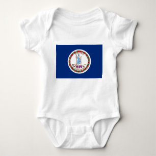 Patriotischer Babybodysuit mit Flagge Virginia, US Baby Strampler