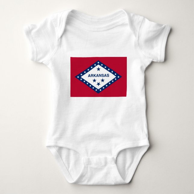 Patriotischer Babybodysuit mit Flagge von Arkansas Baby Strampler (Vorderseite)