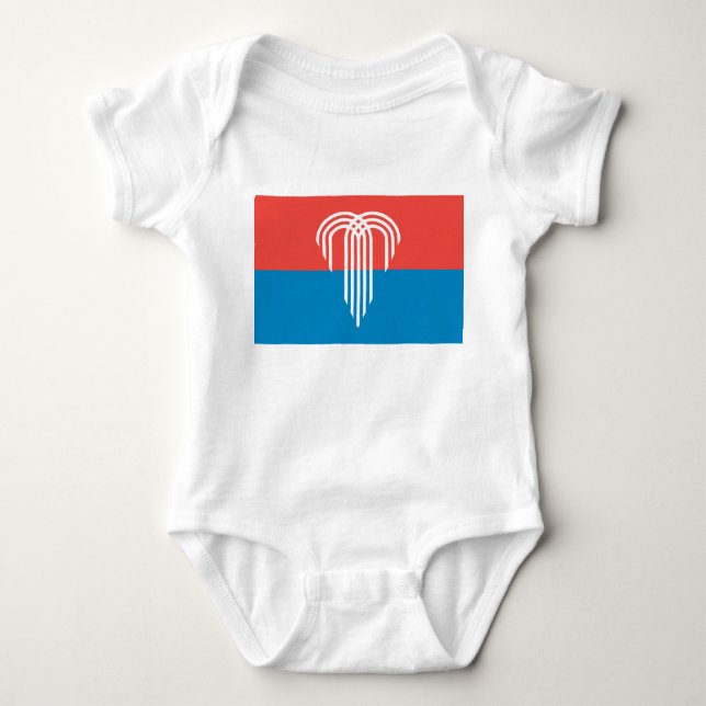 Patriotischer Babybodysuit mit Flagge von Kansas C Baby Strampler (Vorderseite)