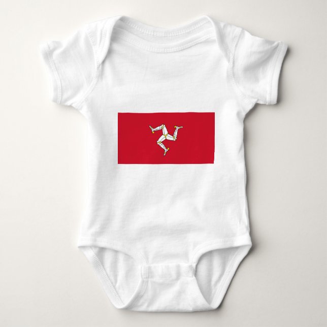 Patriotischer Babybodysuit mit Isle Man-Flagge, Ve Baby Strampler (Vorderseite)