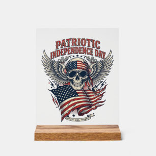 Patriotischer Bandana Rocker Old Glory Musik Rock Acrylschild