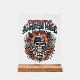 Patriotischer Bandana Rocker Old Glory Musik Rock Acrylschild