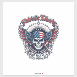 Patriotischer Bandana Rocker Old Glory Musik Rock  Aufkleber