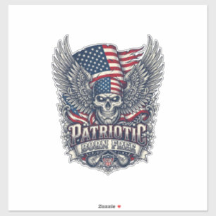 Patriotischer Bandana Rocker Old Glory Musik Rock  Aufkleber