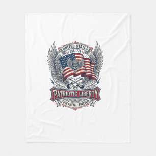 Patriotischer Bandana Rocker Old Glory Musik Rock Fleecedecke