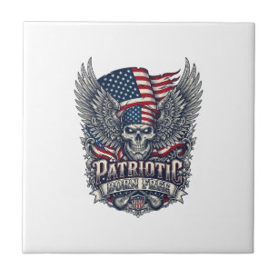 Patriotischer Bandana Rocker Old Glory Musik Rock Fliese