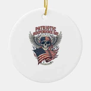 Patriotischer Bandana Rocker Old Glory Musik Rock Keramik Ornament