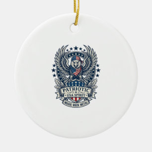 Patriotischer Bandana Rocker Old Glory Musik Rock  Keramik Ornament