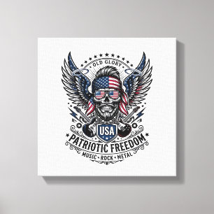 Patriotischer Bandana Rocker Old Glory Musik Rock Leinwanddruck