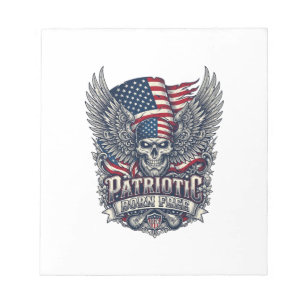Patriotischer Bandana Rocker Old Glory Musik Rock  Notizblock