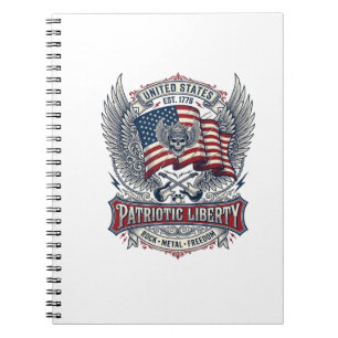 Patriotischer Bandana Rocker Old Glory Musik Rock  Notizblock