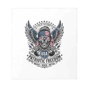 Patriotischer Bandana-Rocker Old Glory Musik Rock Notizblock