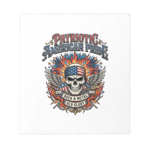 Patriotischer Bandana Rocker Old Glory Musik Rock  Notizblock