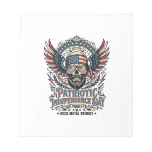Patriotischer Bandana Rocker Old Glory Musik Rock Notizblock