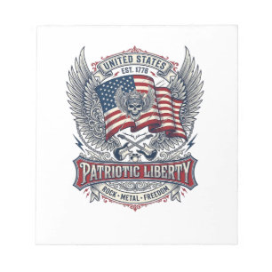 Patriotischer Bandana Rocker Old Glory Musik Rock Notizblock