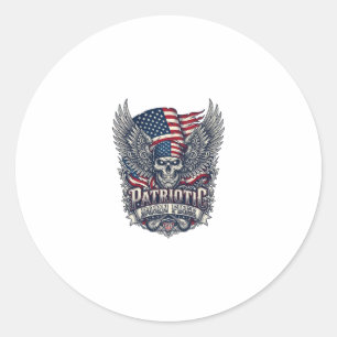 Patriotischer Bandana Rocker Old Glory Musik Rock Runder Aufkleber