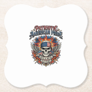 Patriotischer Bandana Rocker Old Glory Musik Rock  Untersetzer