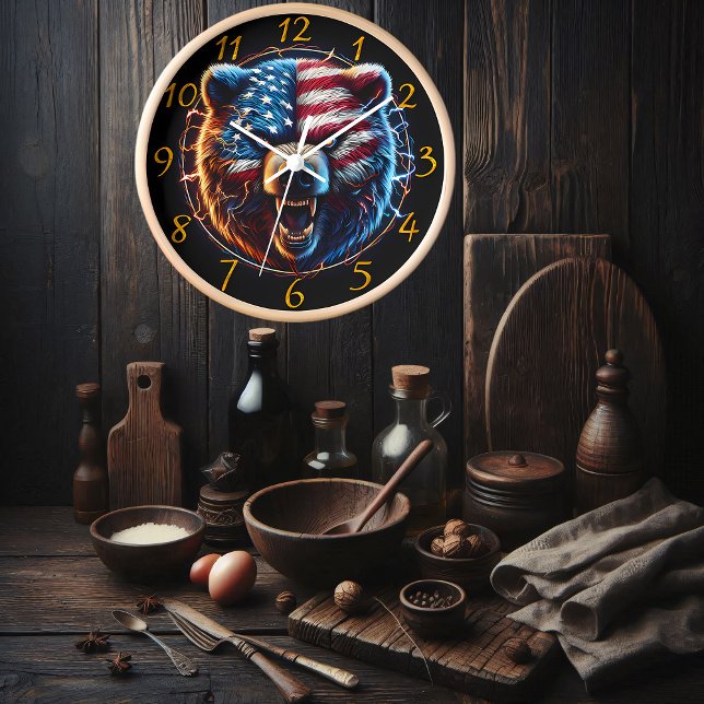 Patriotischer Bär: Symbol Amerikas Uhr (Von Creator hochgeladen)