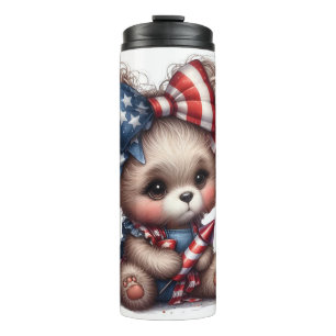 Patriotischer Bär Thermosbecher