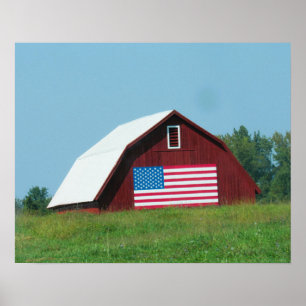 Patriotischer Barn im New Yorker Staat Poster