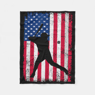 Patriotischer Baseball 4. Juli Männer USA Amerikan Fleecedecke