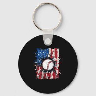 Patriotischer Baseball 4. Juli Männer USA amerikan Schlüsselanhänger
