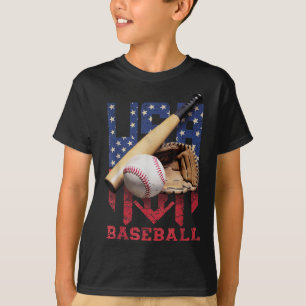 Patriotischer Baseball 4. Juli Männer USA Amerikan T-Shirt