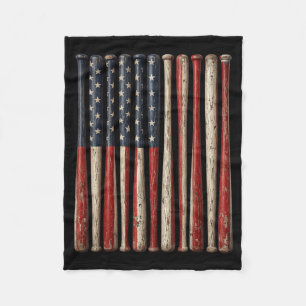 Patriotischer Baseball-Amerikanische Flagge USA 4. Fleecedecke