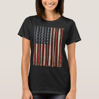 Patriotischer Baseball-Amerikanische Flagge USA 4. T-Shirt